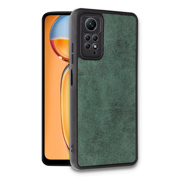 BFS  Xiaomi Redmi Note 12 Pro 4G Kılıf Aras Deri Kapak - Koyu Yeşil