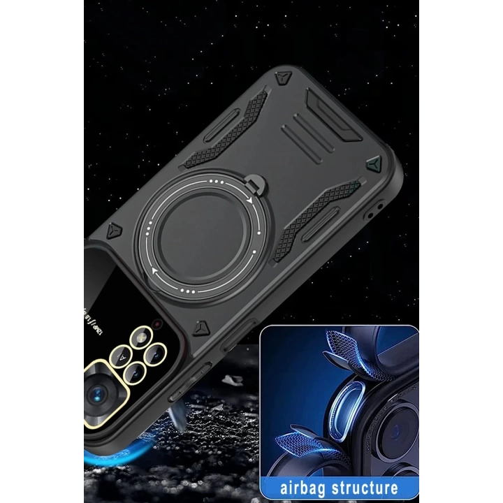BFS  Xiaomi Redmi Note 12 Pro 4G Kılıf Joy Lens Standlı Kapak - Siyah