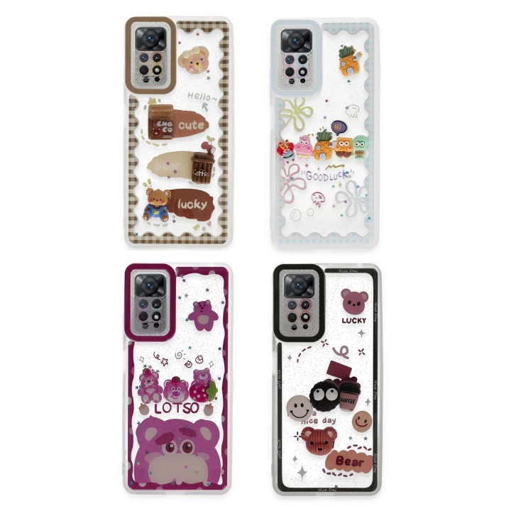 BFS  Xiaomi Redmi Note 12 Pro 4G Kılıf Sweet Desenli Silikon Kapak - Pembe