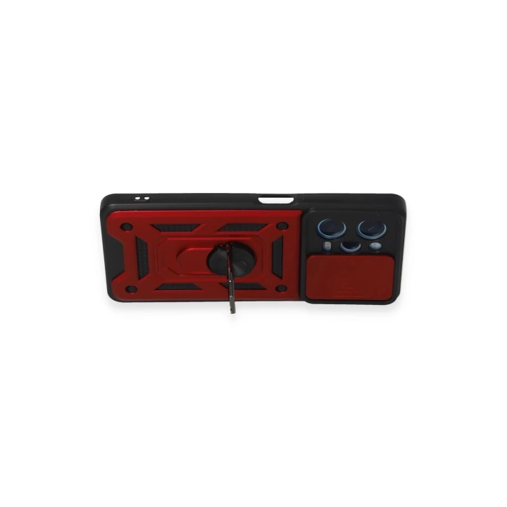 BFS  Xiaomi Redmi Note 12 Pro 5G Kılıf Pars Lens Yüzüklü Silikon - Kırmızı