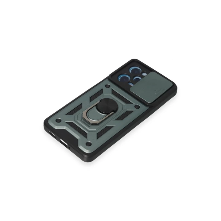 BFS  Xiaomi Redmi Note 12 Pro 5G Kılıf Pars Lens Yüzüklü Silikon - Yeşil