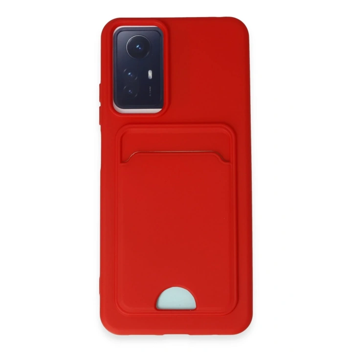 BFS  Xiaomi Redmi Note 12S Kılıf Kelvin Kartvizitli Silikon - Kırmızı