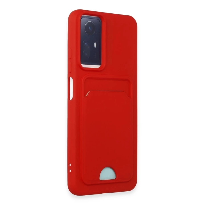 BFS Xiaomi Redmi Note 12S Kılıf Kelvin Kartvizitli Silikon - Kırmızı