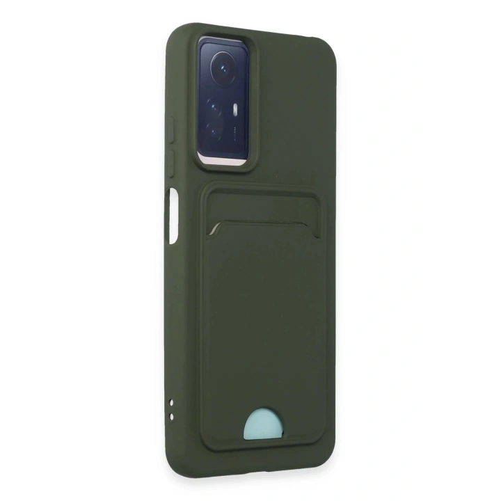 BFS Xiaomi Redmi Note 12S Kılıf Kelvin Kartvizitli Silikon - Koyu Yeşil
