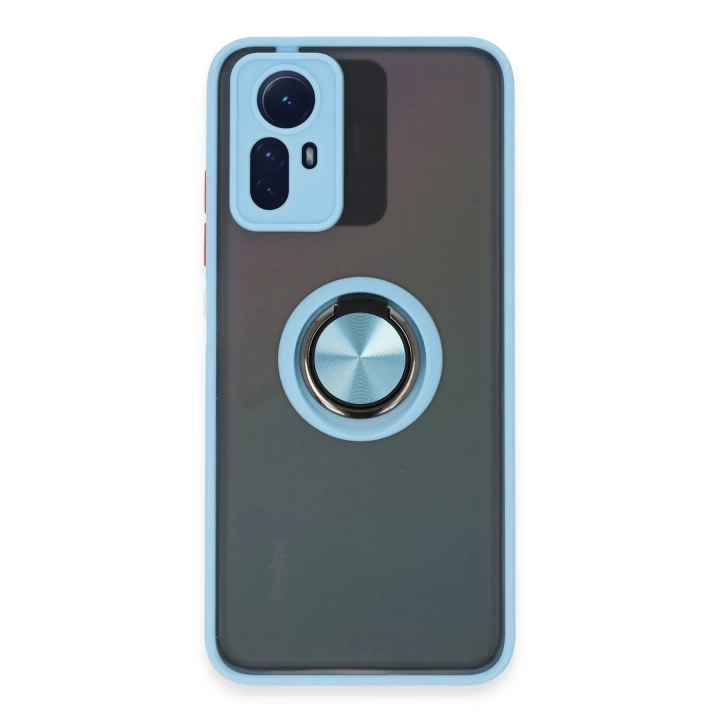 BFS  Xiaomi Redmi Note 12S Kılıf Montreal Yüzüklü Silikon Kapak - Buz Mavi