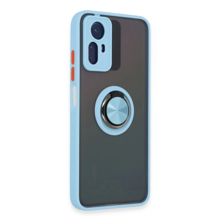 BFS  Xiaomi Redmi Note 12S Kılıf Montreal Yüzüklü Silikon Kapak - Buz Mavi