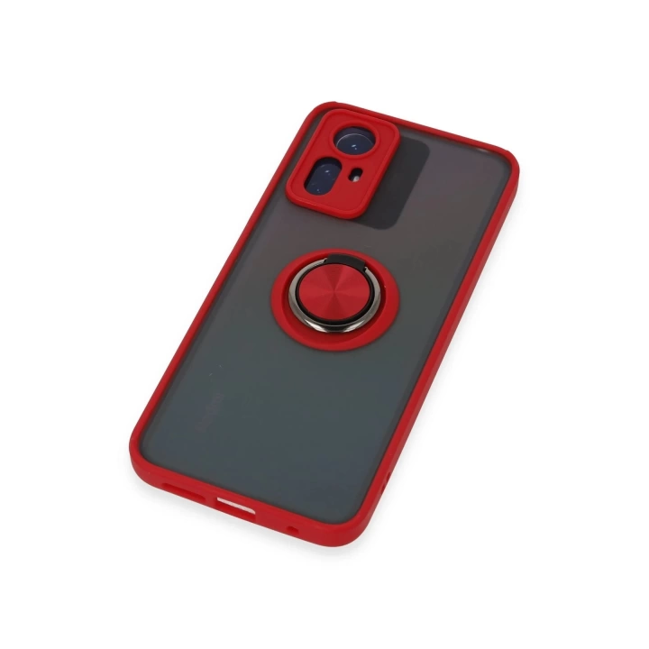 BFS  Xiaomi Redmi Note 12S Kılıf Montreal Yüzüklü Silikon Kapak - Kırmızı