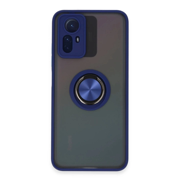 BFS  Xiaomi Redmi Note 12S Kılıf Montreal Yüzüklü Silikon Kapak - Lacivert
