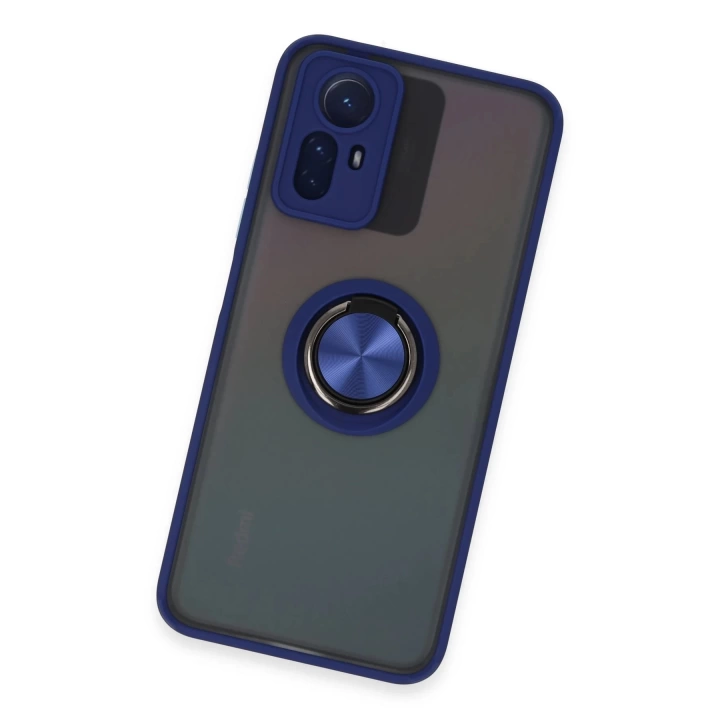 BFS  Xiaomi Redmi Note 12S Kılıf Montreal Yüzüklü Silikon Kapak - Lacivert