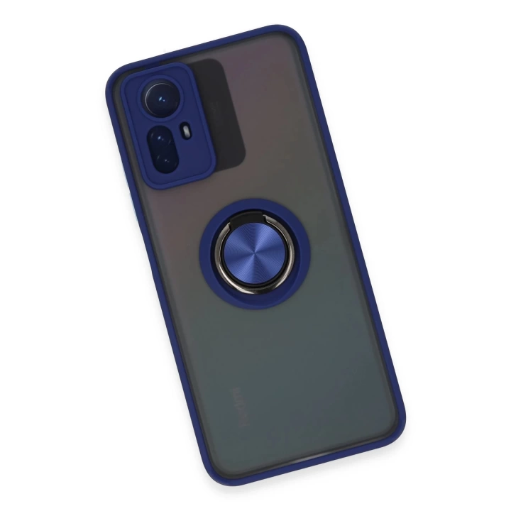 BFS  Xiaomi Redmi Note 12S Kılıf Montreal Yüzüklü Silikon Kapak - Lacivert
