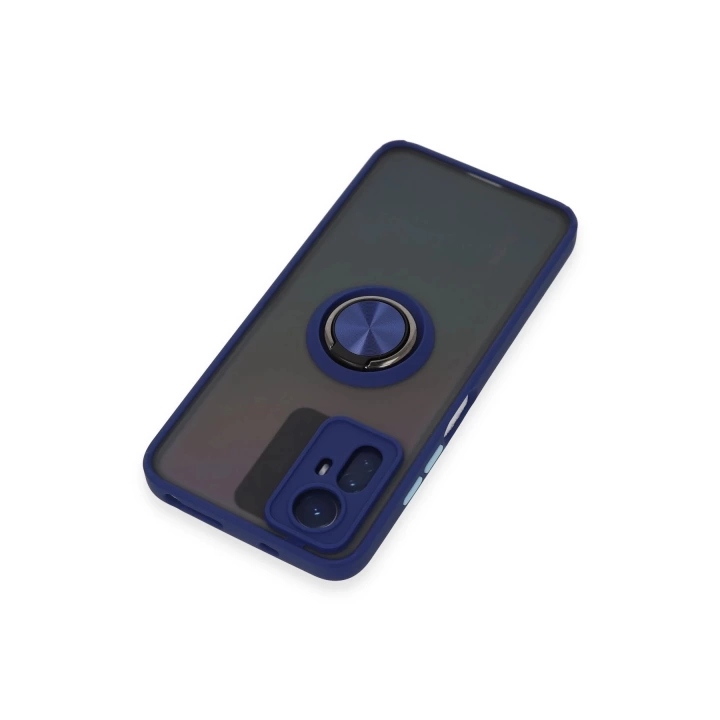 BFS  Xiaomi Redmi Note 12S Kılıf Montreal Yüzüklü Silikon Kapak - Lacivert