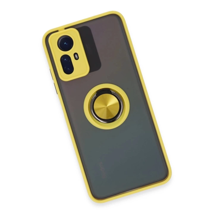 BFS  Xiaomi Redmi Note 12S Kılıf Montreal Yüzüklü Silikon Kapak - Sarı