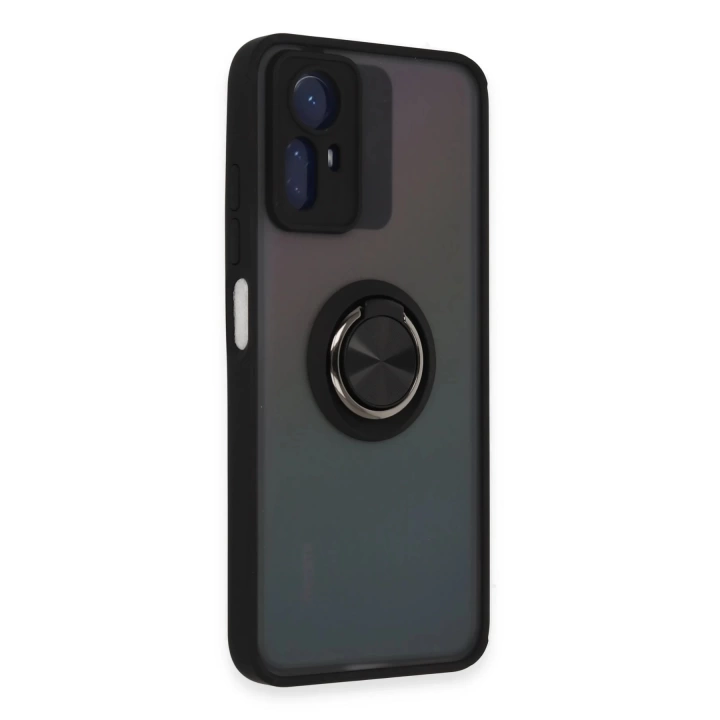 BFS  Xiaomi Redmi Note 12S Kılıf Montreal Yüzüklü Silikon Kapak - Siyah