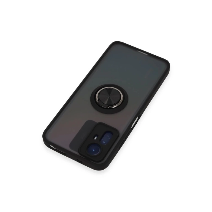 BFS  Xiaomi Redmi Note 12S Kılıf Montreal Yüzüklü Silikon Kapak - Siyah