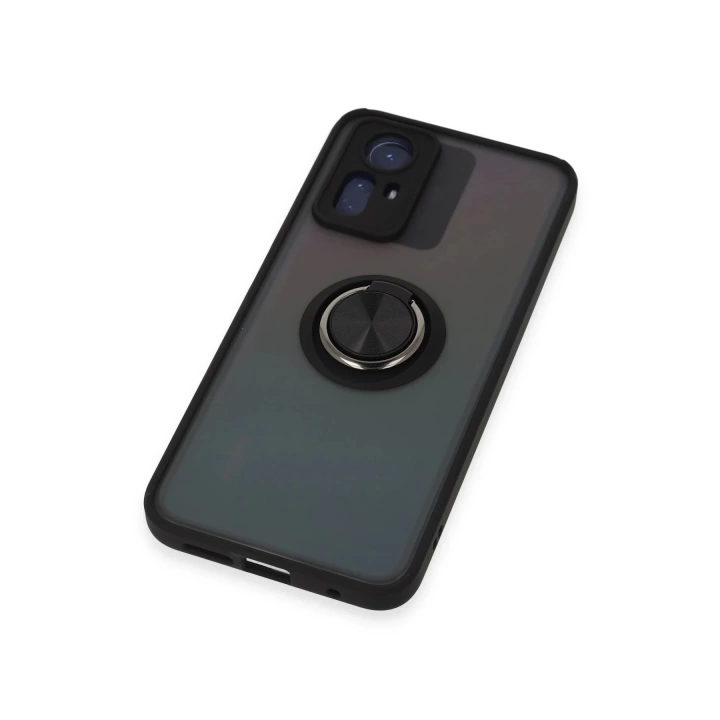 BFS  Xiaomi Redmi Note 12S Kılıf Montreal Yüzüklü Silikon Kapak - Siyah