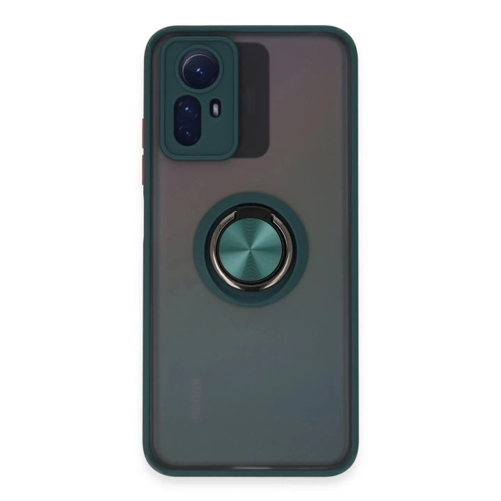 BFS  Xiaomi Redmi Note 12S Kılıf Montreal Yüzüklü Silikon Kapak - Yeşil