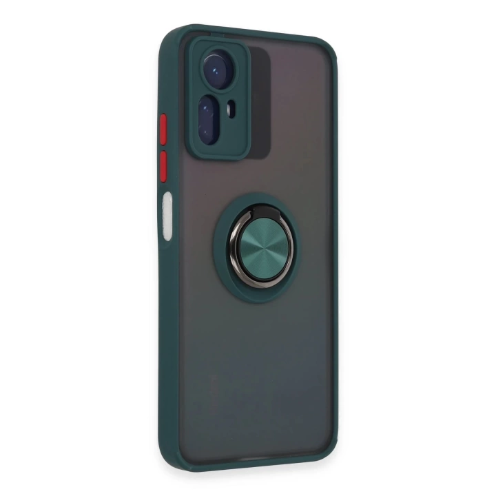 BFS  Xiaomi Redmi Note 12S Kılıf Montreal Yüzüklü Silikon Kapak - Yeşil