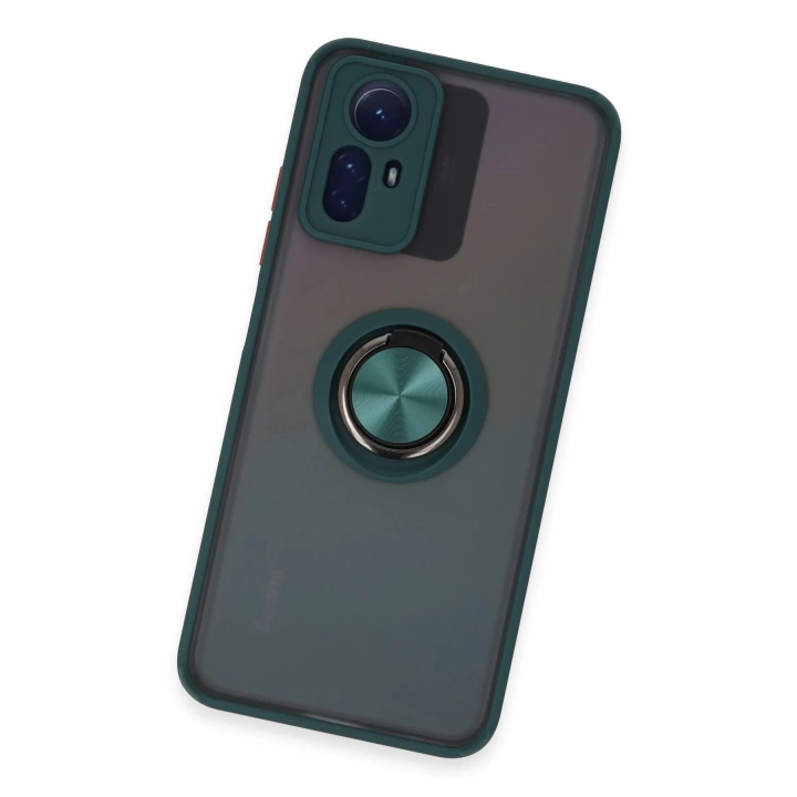 BFS  Xiaomi Redmi Note 12S Kılıf Montreal Yüzüklü Silikon Kapak - Yeşil