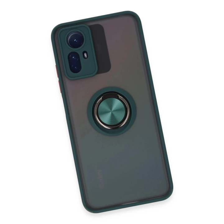 BFS  Xiaomi Redmi Note 12S Kılıf Montreal Yüzüklü Silikon Kapak - Yeşil