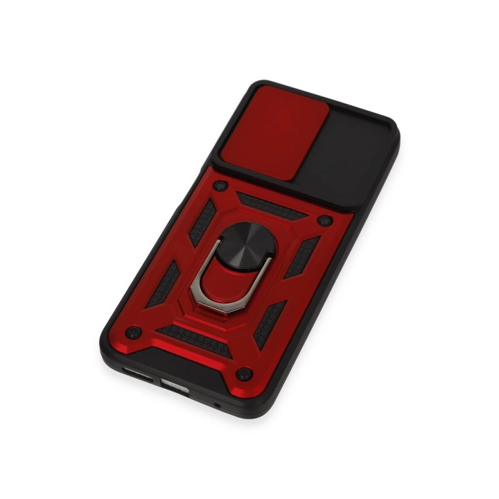 BFS  Xiaomi Redmi Note 12S Kılıf Pars Lens Yüzüklü Silikon - Kırmızı