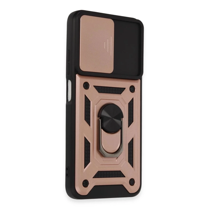 BFS  Xiaomi Redmi Note 12S Kılıf Pars Lens Yüzüklü Silikon - Rose Gold