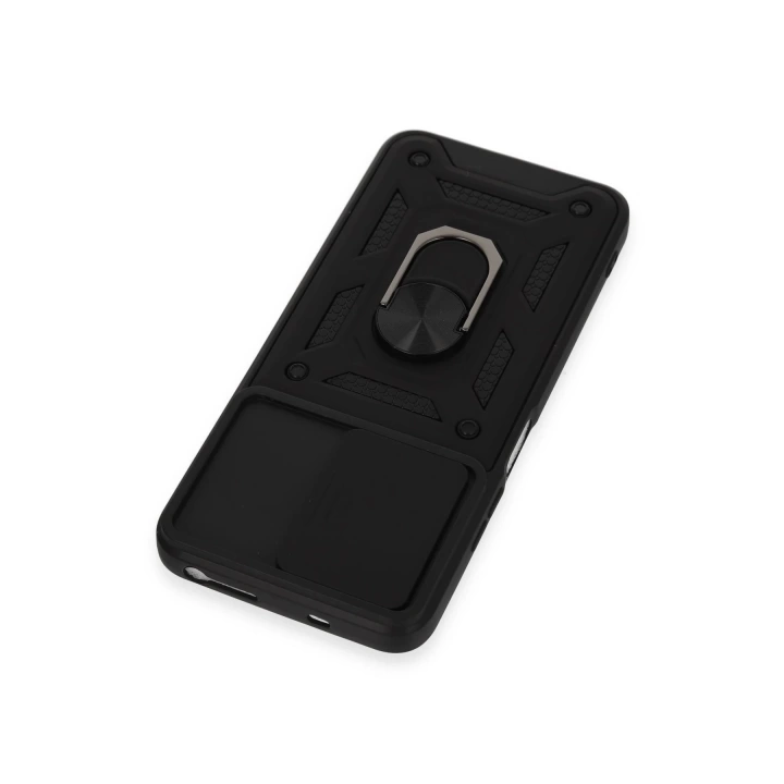 BFS  Xiaomi Redmi Note 12S Kılıf Pars Lens Yüzüklü Silikon - Siyah