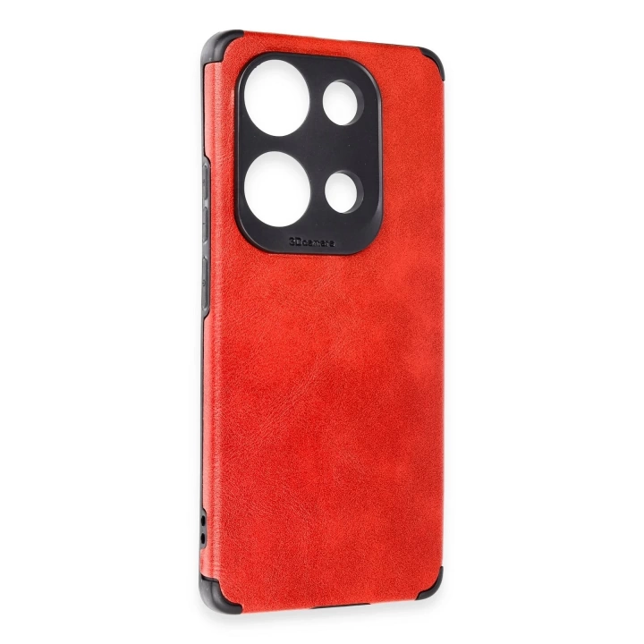 BFS  Xiaomi Redmi Note 13 4G Kılıf Loop Deri Silikon - Kırmızı