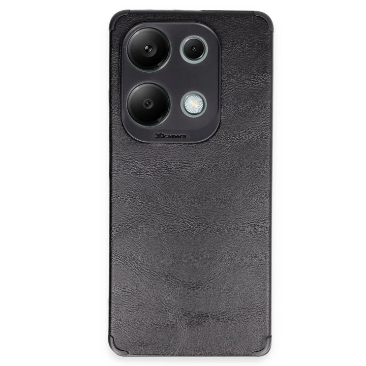 BFS  Xiaomi Redmi Note 13 4G Kılıf Loop Deri Silikon - Siyah