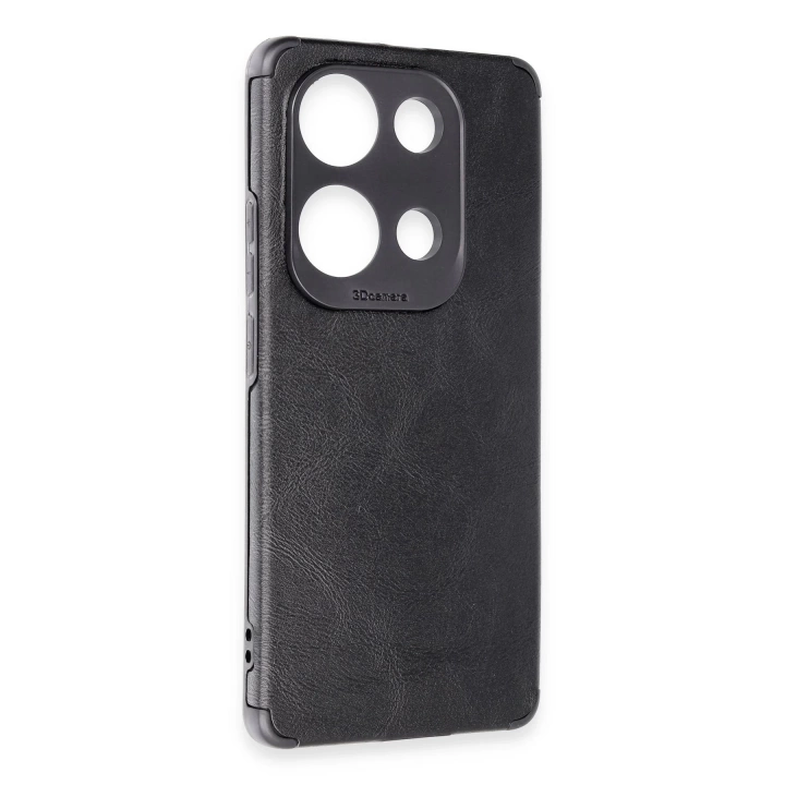 BFS  Xiaomi Redmi Note 13 4G Kılıf Loop Deri Silikon - Siyah