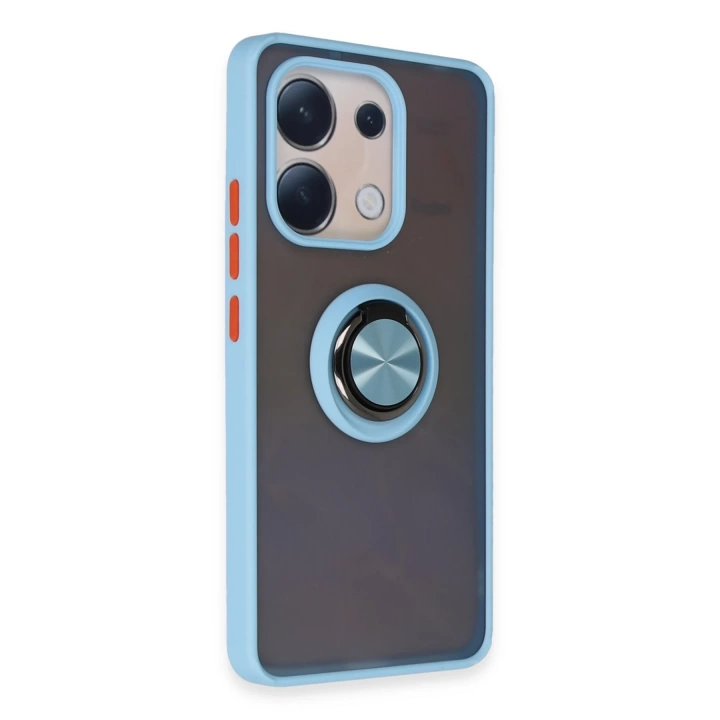 BFS  Xiaomi Redmi Note 13 4G Kılıf Montreal Yüzüklü Silikon Kapak - Buz Mavi