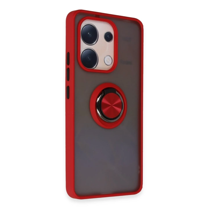 BFS  Xiaomi Redmi Note 13 4G Kılıf Montreal Yüzüklü Silikon Kapak - Kırmızı