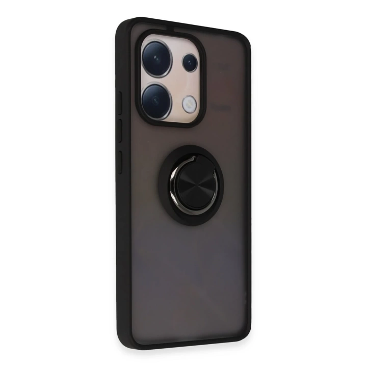 BFS  Xiaomi Redmi Note 13 4G Kılıf Montreal Yüzüklü Silikon Kapak - Siyah
