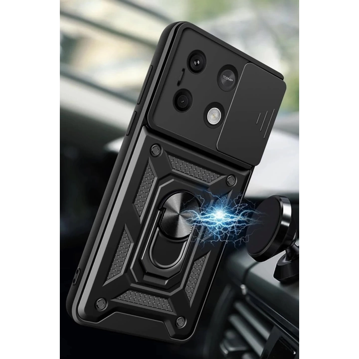 BFS  Xiaomi Redmi Note 13 4G Kılıf Pars Lens Yüzüklü Silikon - Gold