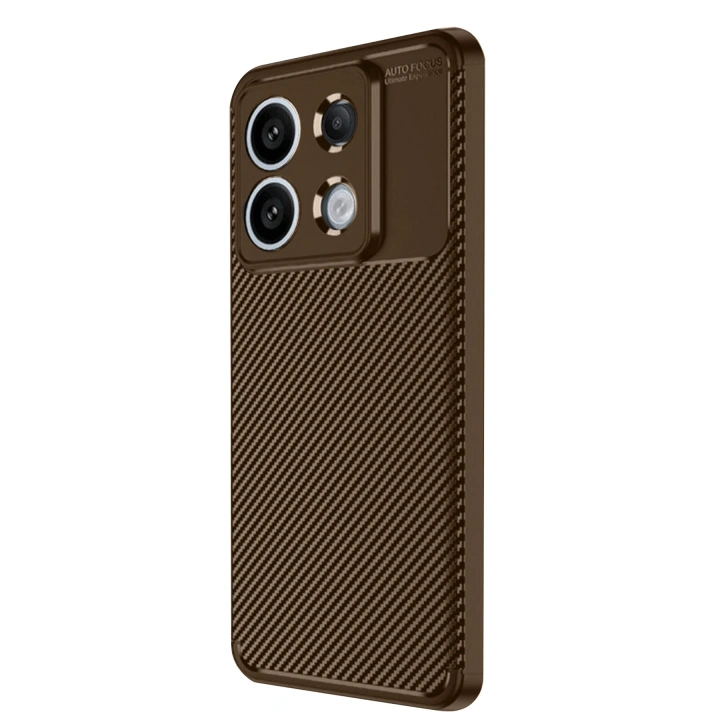 BFS  Xiaomi Redmi Note 13 Pro 4G Kılıf Auto Focus Karbon Kapak - Kahverengi