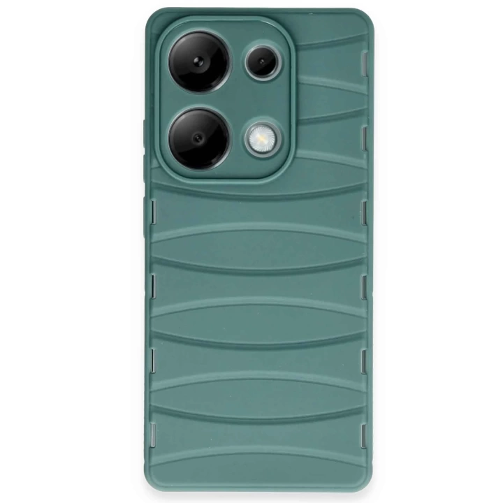 BFS  Xiaomi Redmi Note 13 Pro 4G Kılıf Bibercas Silikon Kapak - Koyu Yeşil