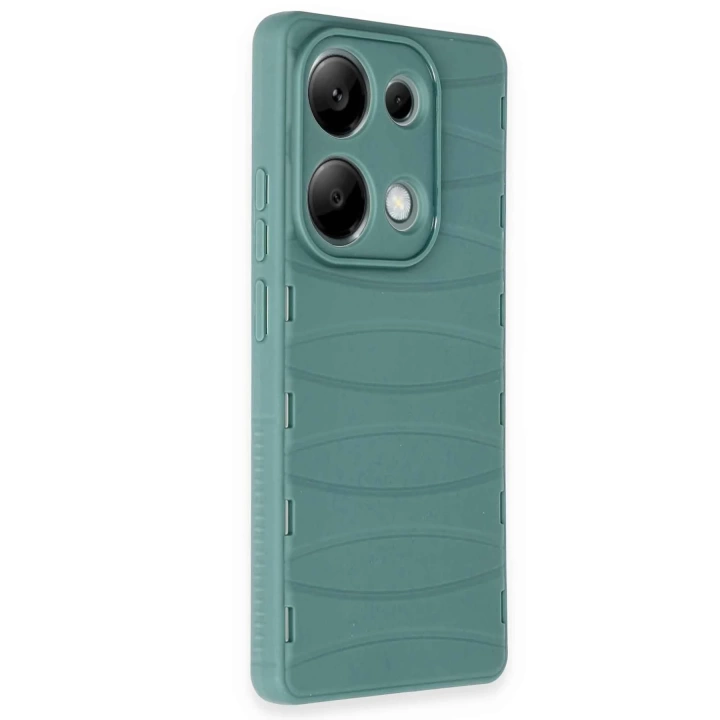 BFS  Xiaomi Redmi Note 13 Pro 4G Kılıf Bibercas Silikon Kapak - Koyu Yeşil