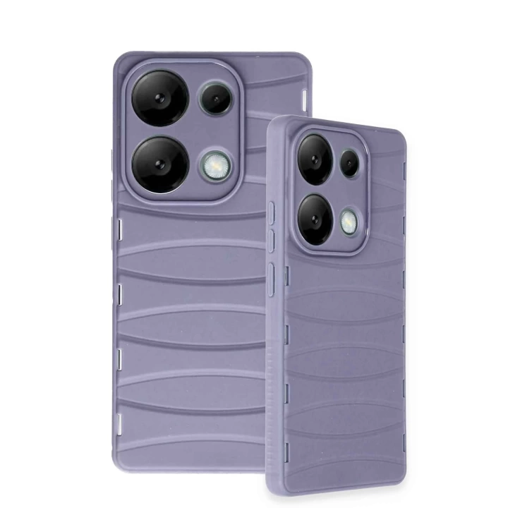 BFS  Xiaomi Redmi Note 13 Pro 4G Kılıf Bibercas Silikon Kapak - Lila