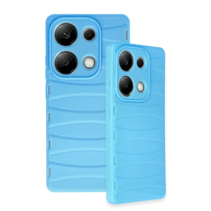 BFS  Xiaomi Redmi Note 13 Pro 4G Kılıf Bibercas Silikon Kapak - Mavi