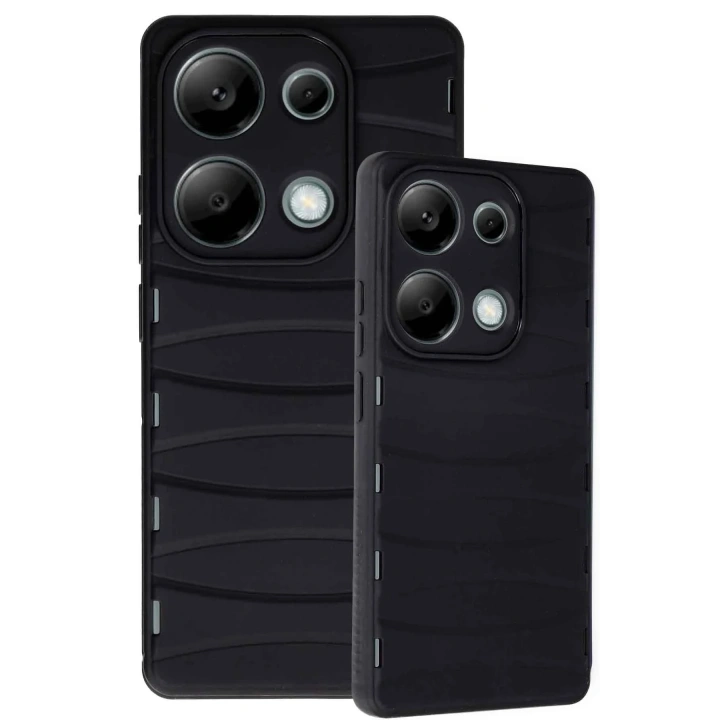 BFS  Xiaomi Redmi Note 13 Pro 4G Kılıf Bibercas Silikon Kapak - Siyah