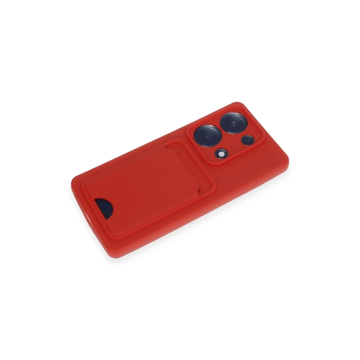 BFS  Xiaomi Redmi Note 13 Pro 4G Kılıf Kelvin Kartvizitli Silikon - Kırmızı