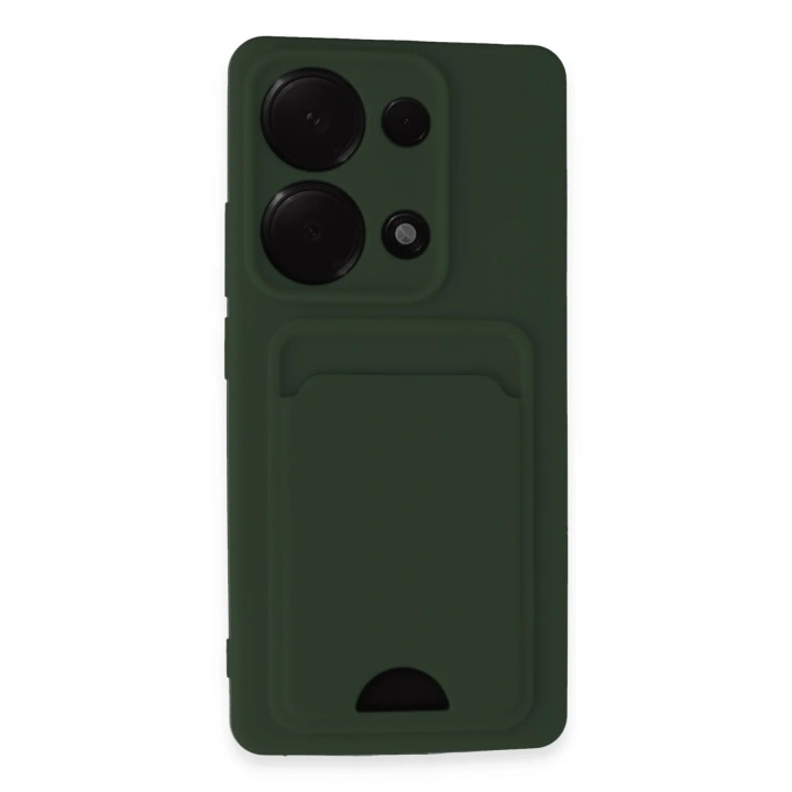 BFS  Xiaomi Redmi Note 13 Pro 4G Kılıf Kelvin Kartvizitli Silikon - Koyu Yeşil