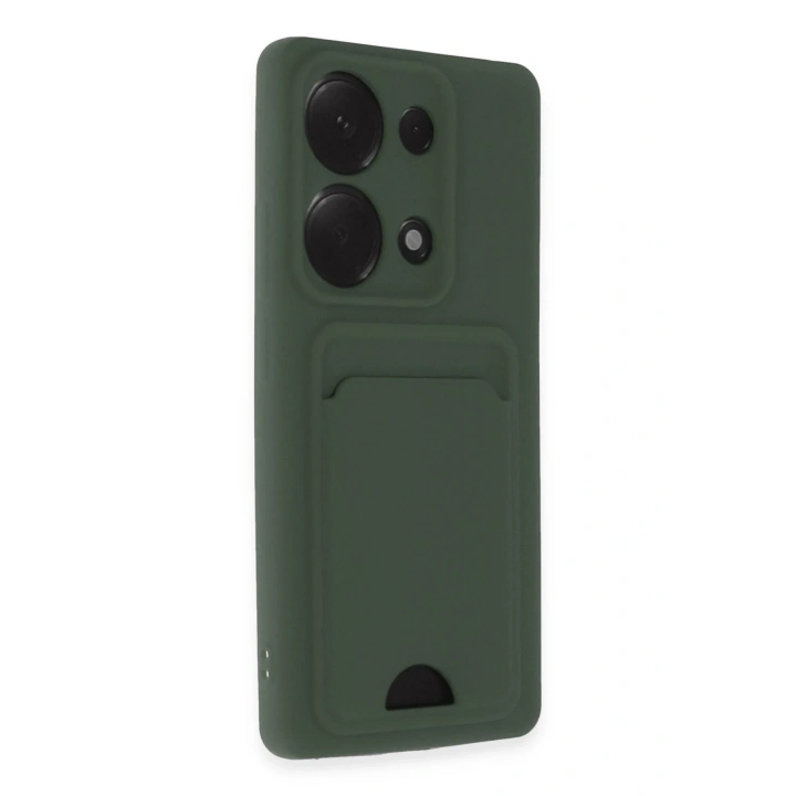 BFS  Xiaomi Redmi Note 13 Pro 4G Kılıf Kelvin Kartvizitli Silikon - Koyu Yeşil