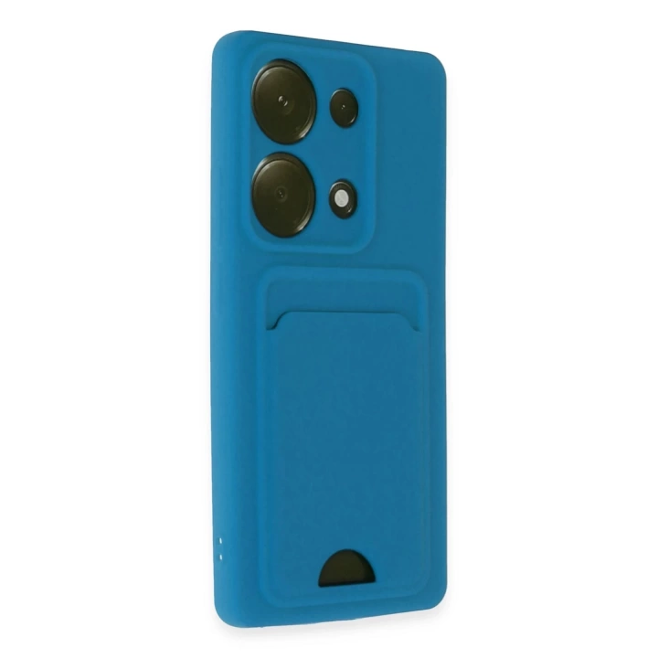 BFS Xiaomi Redmi Note 13 Pro 4G Kılıf Kelvin Kartvizitli Silikon - Mavi