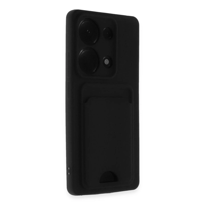 BFS  Xiaomi Redmi Note 13 Pro 4G Kılıf Kelvin Kartvizitli Silikon - Siyah