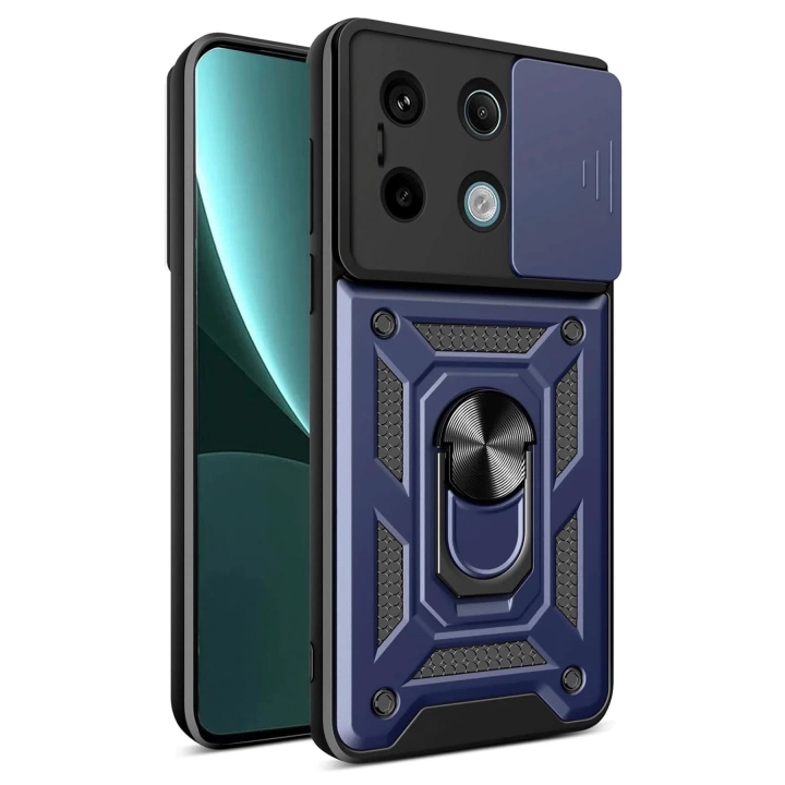 BFS  Xiaomi Redmi Note 13 Pro 4G Pars Lens Yüzüklü Silikon - Lacivert