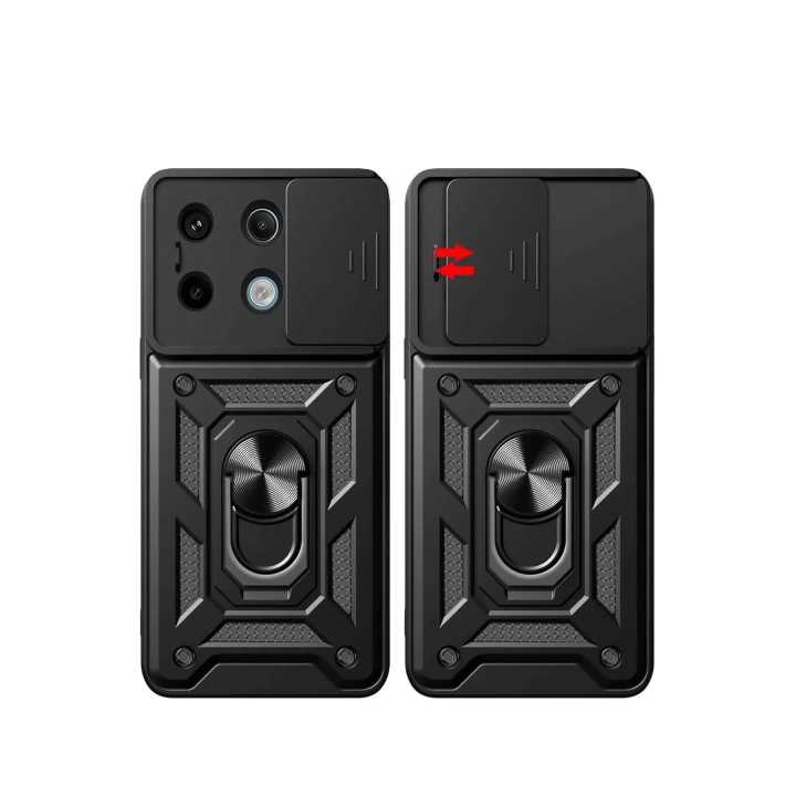 BFS  Xiaomi Redmi Note 13 Pro 4G Pars Lens Yüzüklü Silikon - Siyah