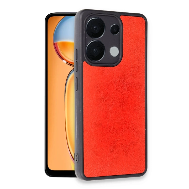 BFS  Xiaomi Redmi Note 13 Pro 5G Kılıf Aras Deri Kapak - Kırmızı