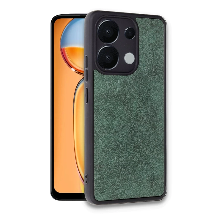 BFS  Xiaomi Redmi Note 13 Pro 5G Kılıf Aras Deri Kapak - Koyu Yeşil