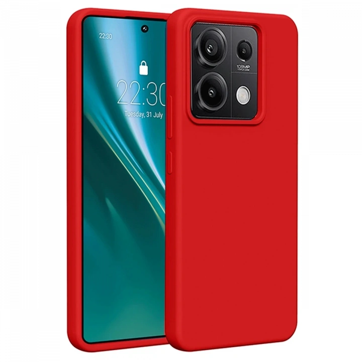 BFS  Xiaomi Redmi Note 13 Pro 5G Kılıf First Silikon - Kırmızı