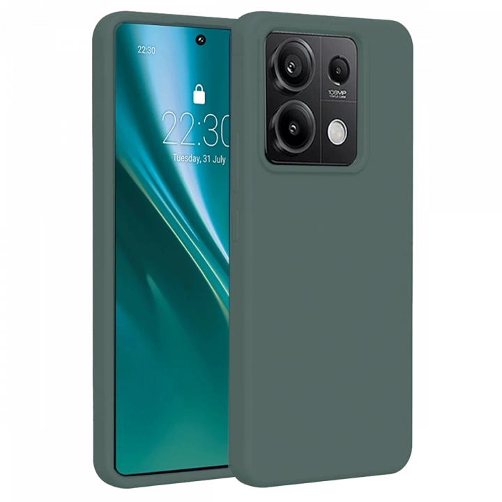 BFS  Xiaomi Redmi Note 13 Pro 5G Kılıf First Silikon - Koyu Yeşil